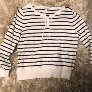 Navy and White Striped Sweater